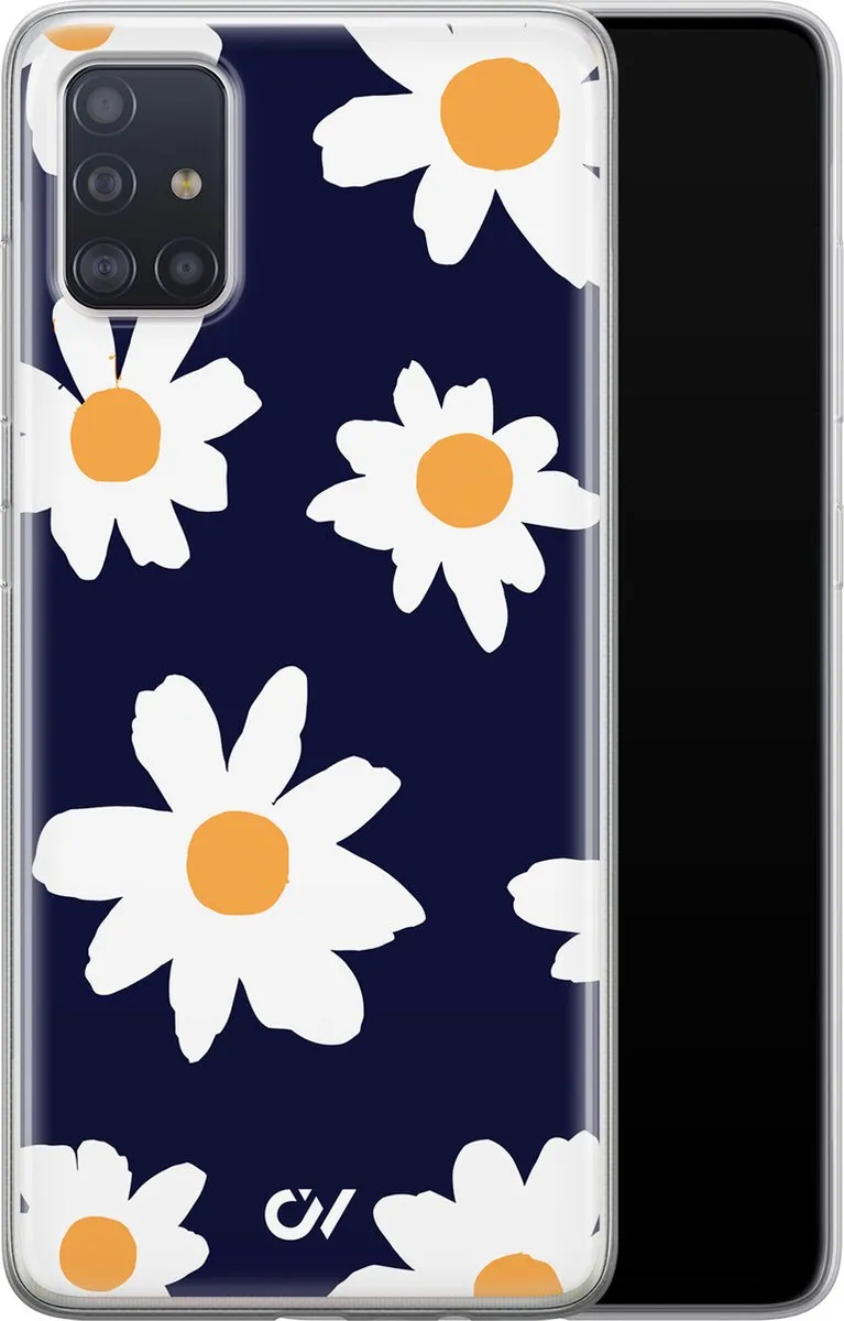 Casevibes Samsung Galaxy A51 Hoesje - Blauw Sweet Daisies