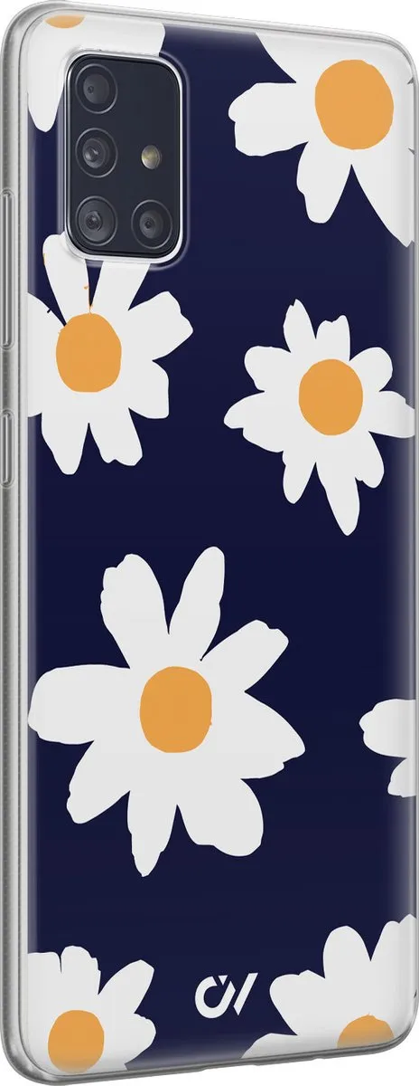 Casevibes Samsung Galaxy A51 Hoesje - Blauw Sweet Daisies