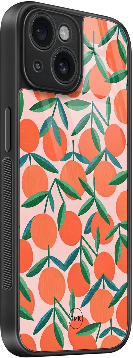 Casevibes iPhone 15 Hoesje Oranje - TPU Glossy - Print