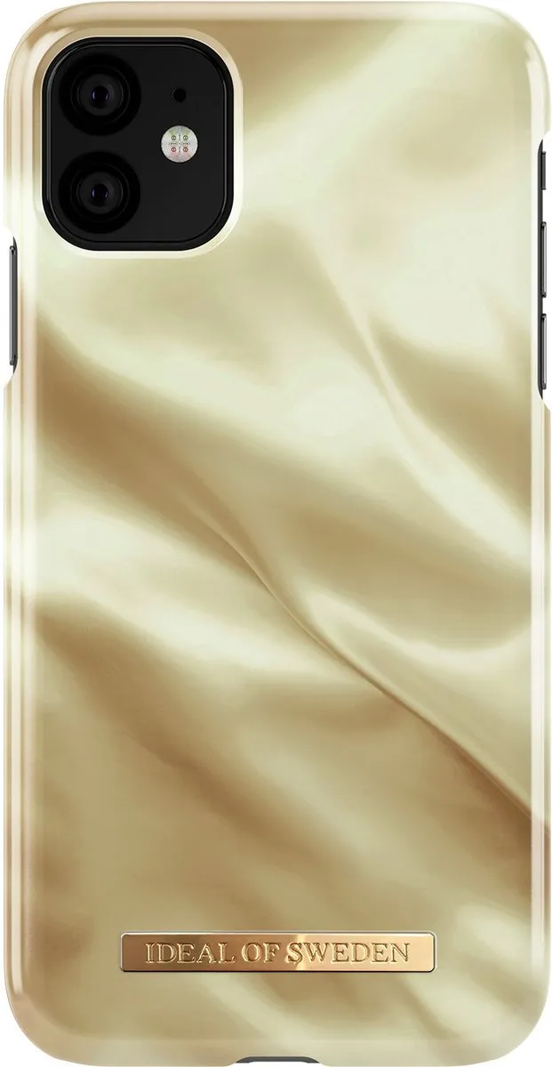 iDeal of Sweden iPhone 11 Hoesje Honey Satin - Blauw/Geel/Goud