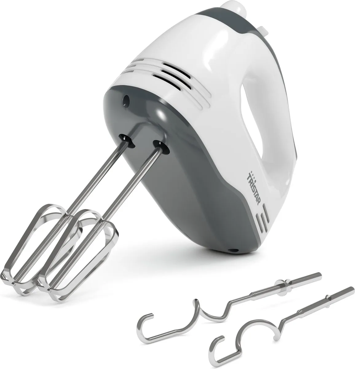 Tristar MX-4203 - Handmixer 200W - 5 snelheden - RVS kloppers en deeghaken - Wit
