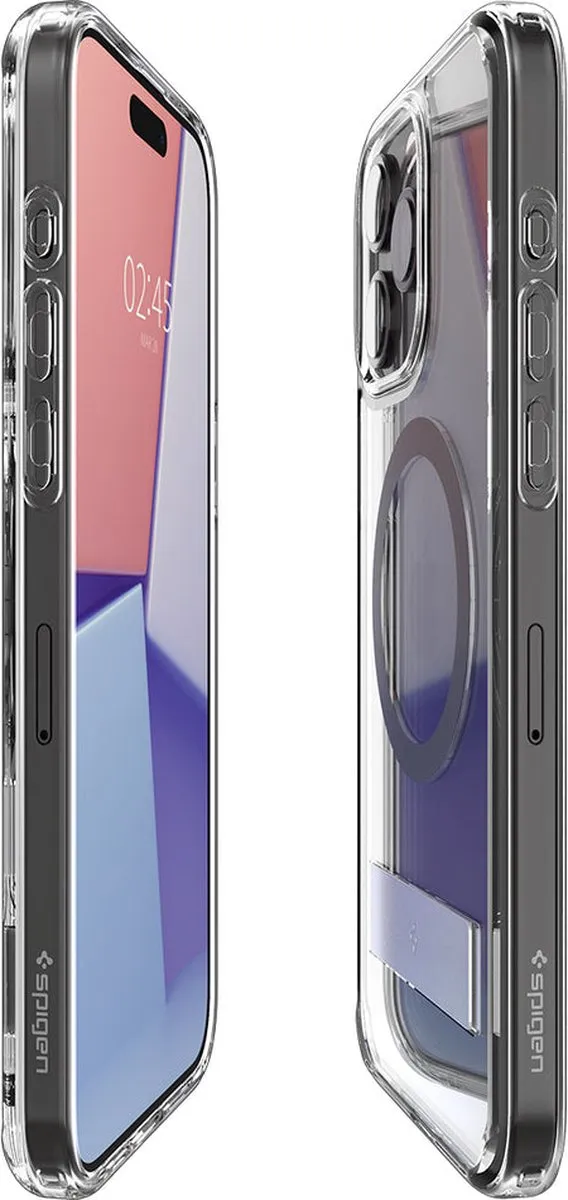 Spigen Ultra Hybrid S MagFit ACS06584 iPhone 15 Pro Max Hoesje - Grijs - afbeelding 6 van 6