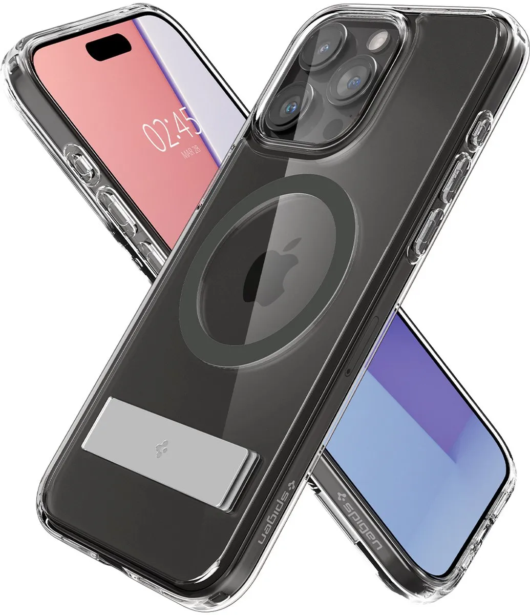 Spigen Ultra Hybrid S MagFit ACS06584 iPhone 15 Pro Max Hoesje - Grijs