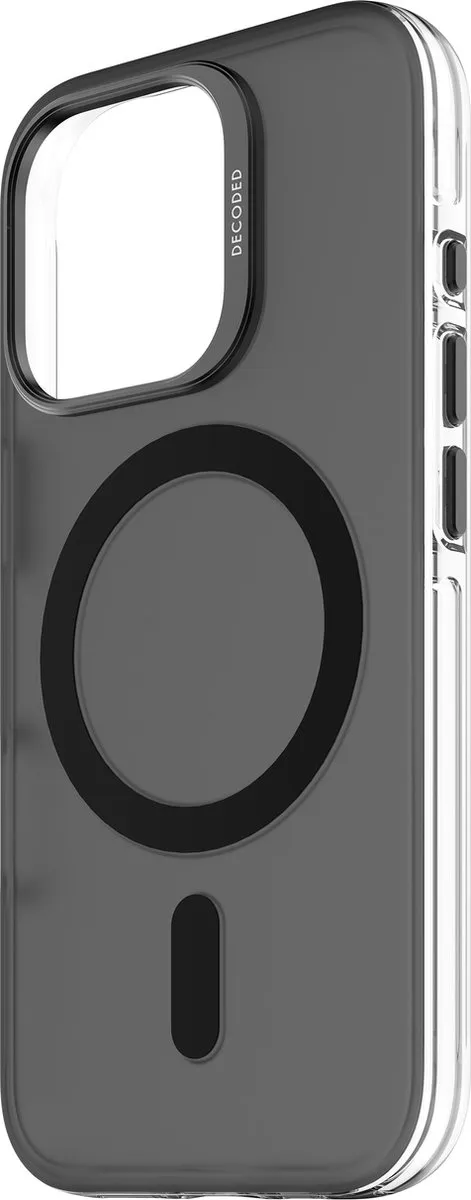 Decoded Clear Frosted Hoesje iPhone 16 Pro - Zwart