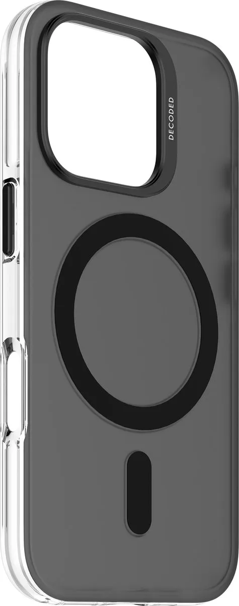 Decoded Clear Frosted Hoesje iPhone 16 Pro - Zwart