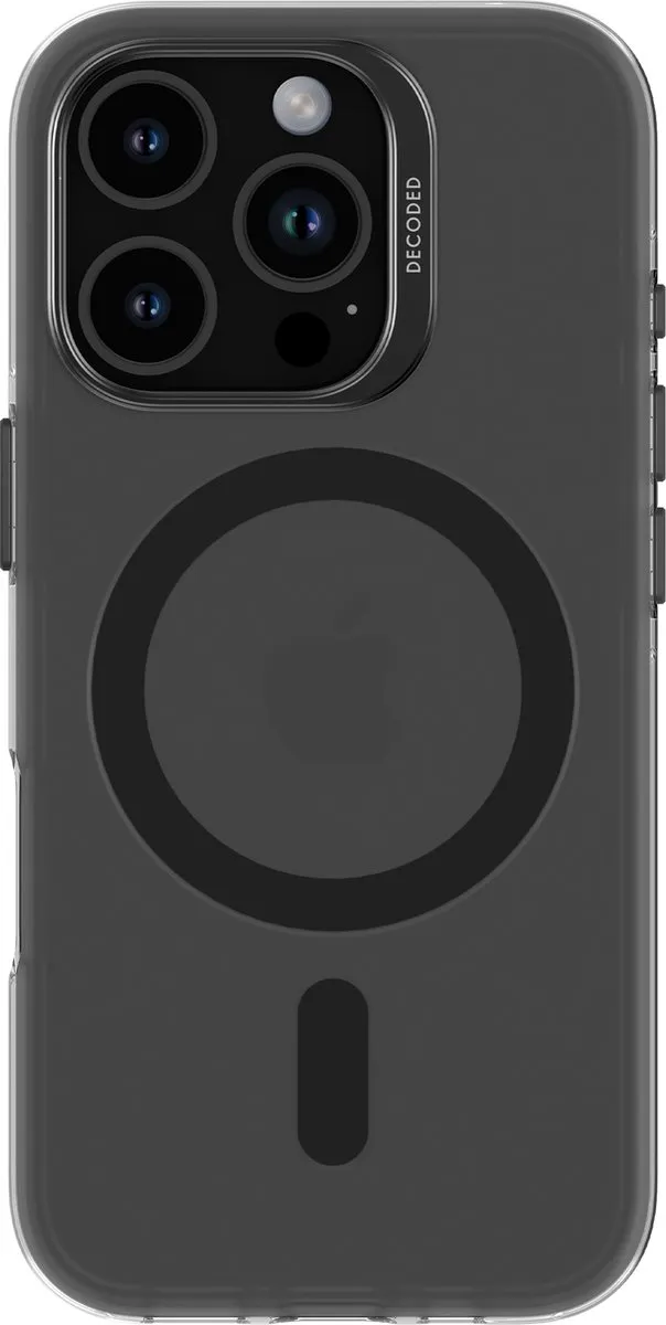 Decoded Clear Frosted Hoesje iPhone 16 Pro - Zwart