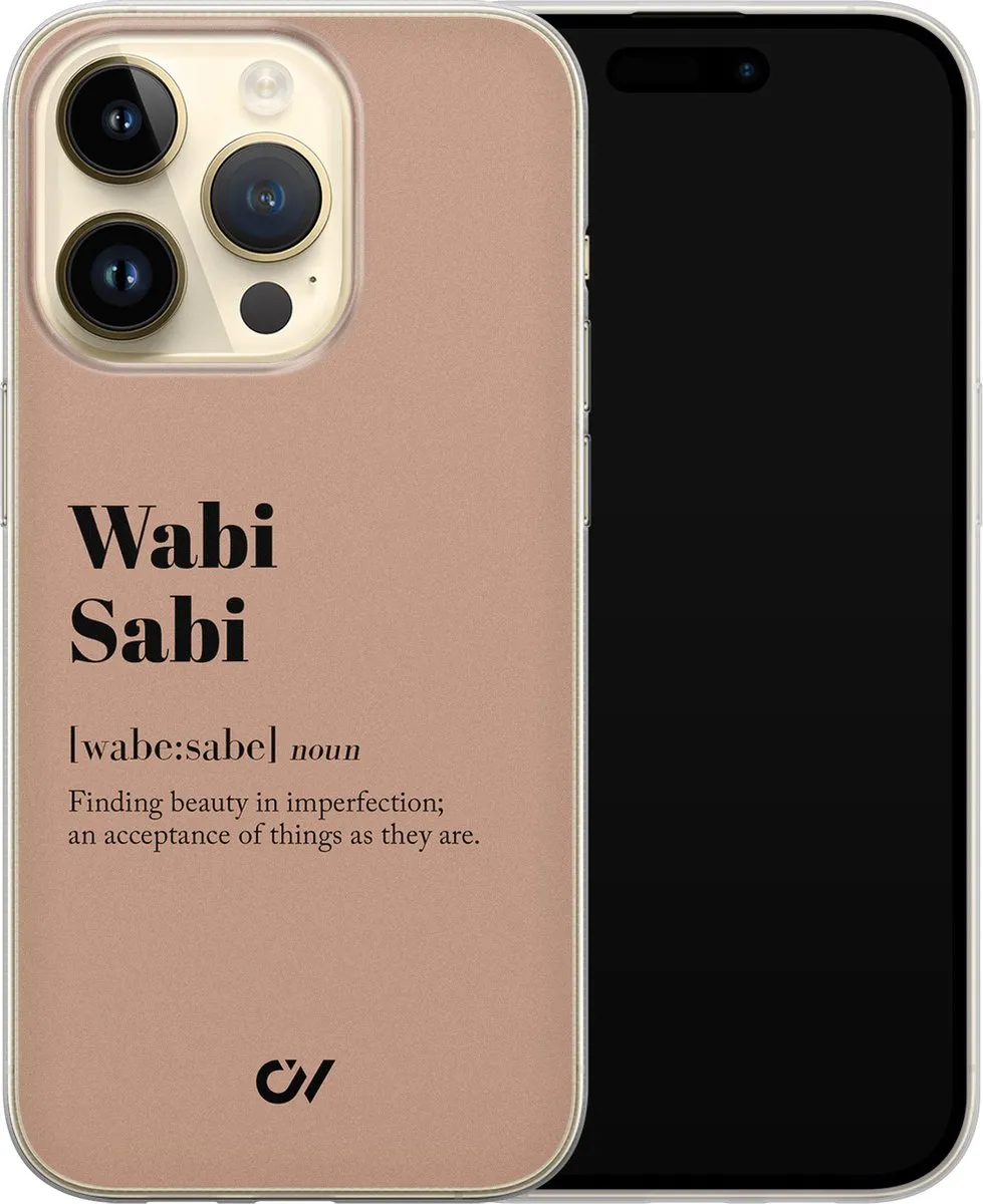 Casevibes iPhone 14 Pro Hoesje A/14P/UV/038 - Bruin Wabi Sabi