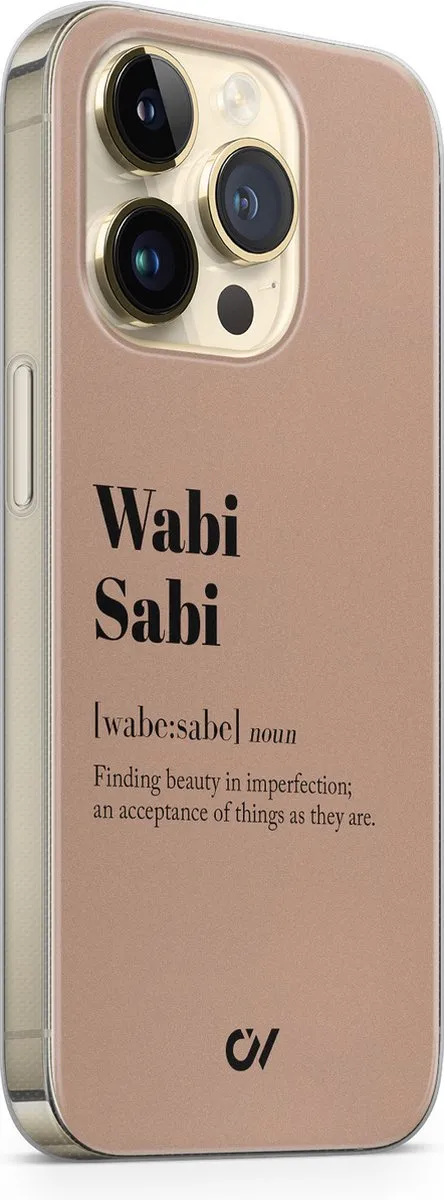 Casevibes iPhone 14 Pro Hoesje A/14P/UV/038 - Bruin Wabi Sabi