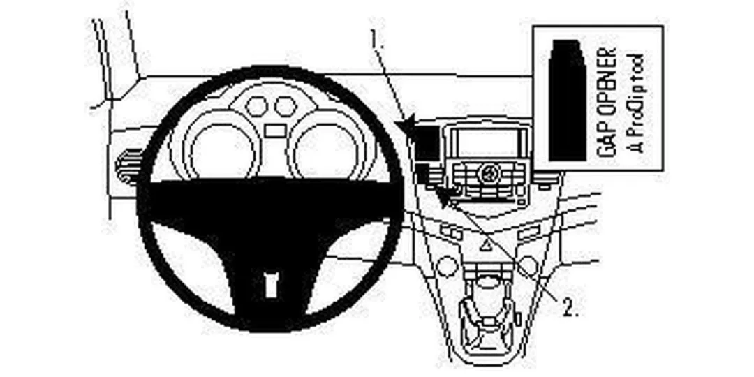 Brodit ProClip 854349 Center Mount Houder - Chevrolet Cruze 2009-2014 - Zwart