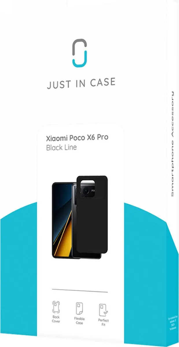 Just in Case Cazy Hoesje Xiaomi Poco X6 Pro - Siliconen - Zwart - afbeelding 6 van 6