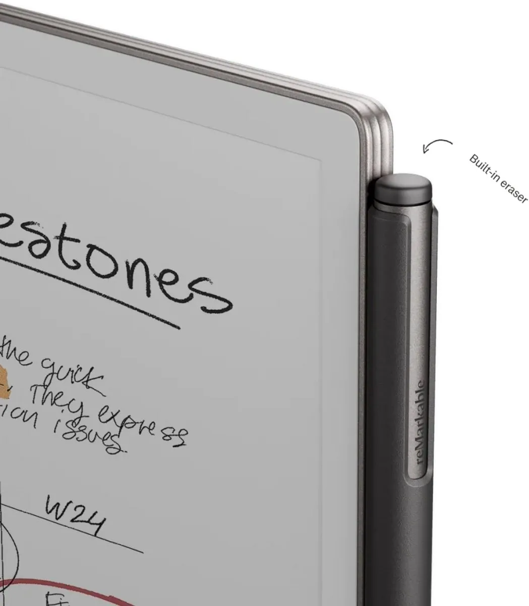 Marker PLUS (met gum) - stylus pen voor reMarkable Paper PRO (of PRO MOVE) - met extra tips - [NIET VOOR REMARKABLE 1 OF 2]