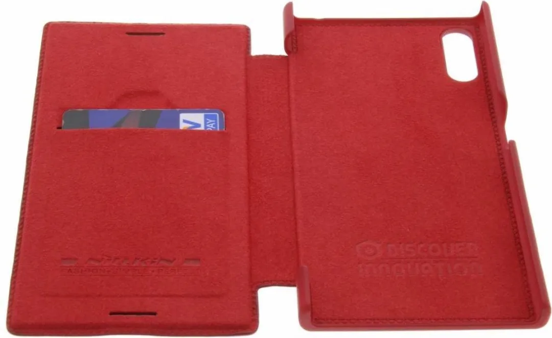 Nillkin Qin Leather Booktype Hoes Sony Xperia XZ - Rood - afbeelding 3 van 4