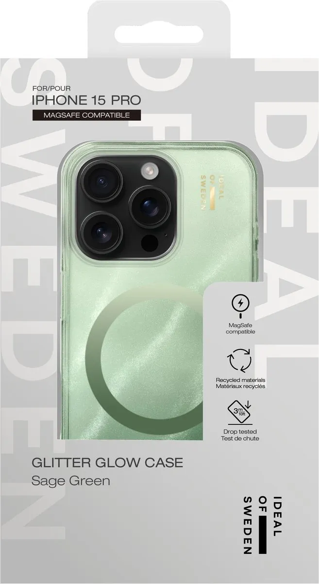 iDeal of Sweden Clear Case geschikt voor MagSafe geschikt voor iPhone 15 Pro - Sage Green