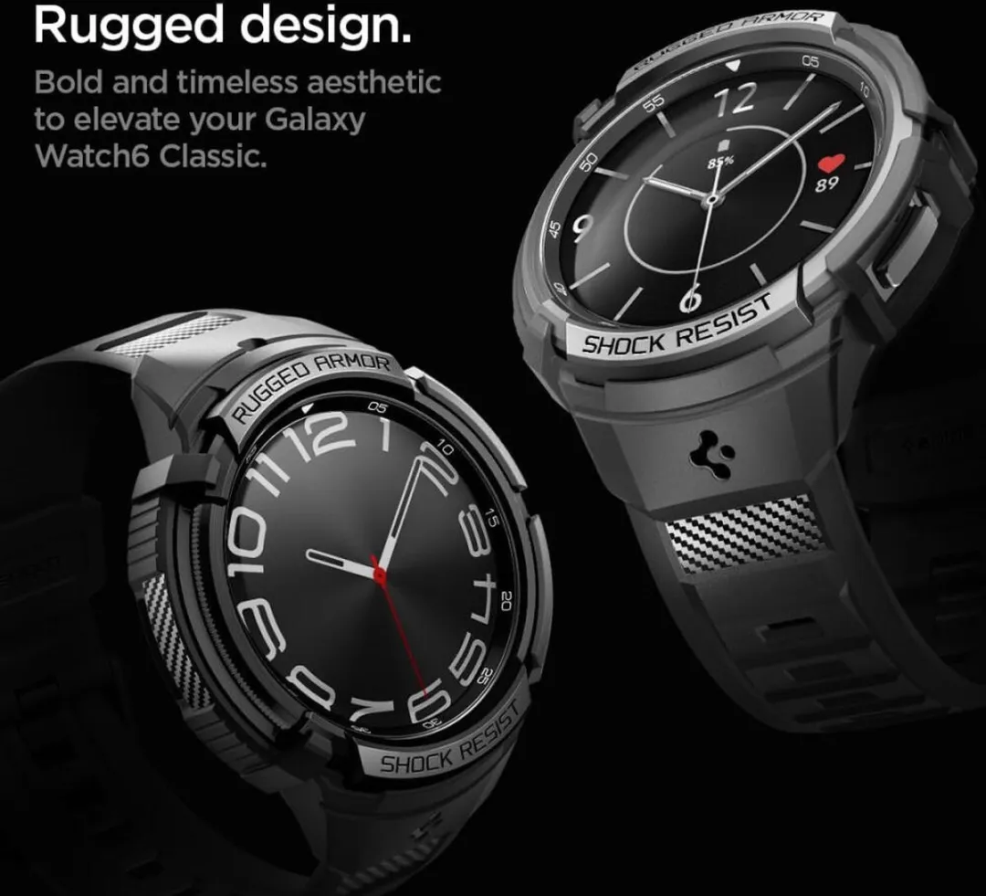 Spigen Rugged Armor Pro Samsung Galaxy Watch6 Classic 43mm - Zwart