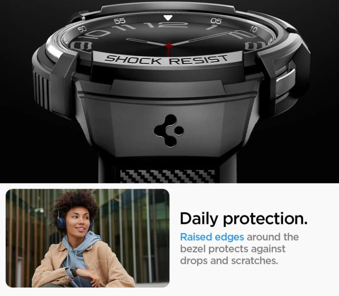 Spigen Rugged Armor Pro Samsung Galaxy Watch6 Classic 43mm - Zwart - afbeelding 6 van 6