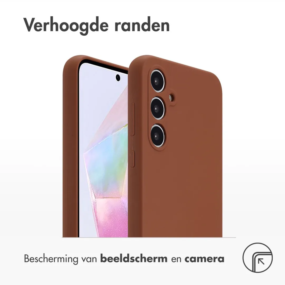 Accezz Hoesje - Geschikt voor Samsung Galaxy A35 - Liquid Silicone Backcover - New Tea Brown