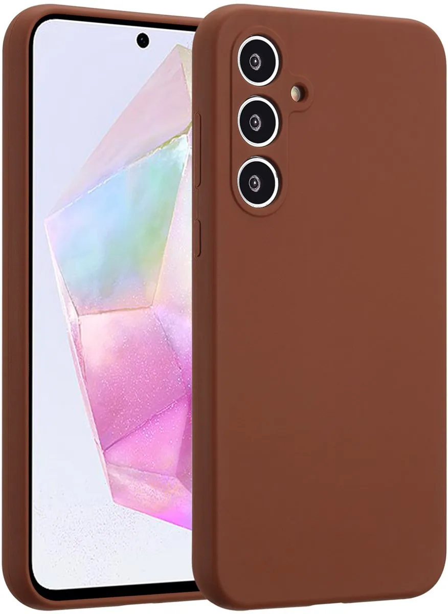 Accezz Hoesje - Geschikt voor Samsung Galaxy A35 - Liquid Silicone Backcover - New Tea Brown