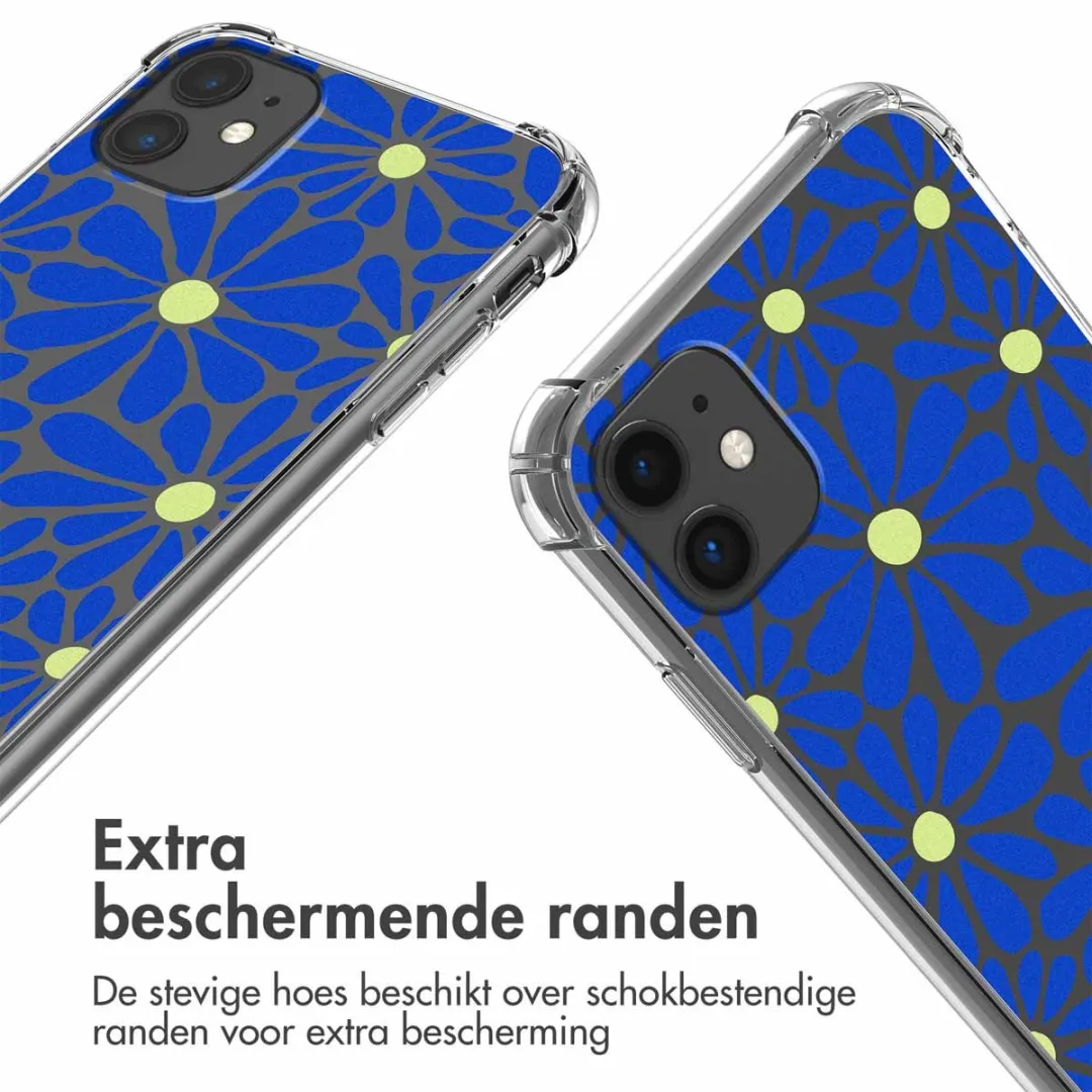 Imoshion iPhone 11 Hoesje - Cobalt Blue Flowers Connect