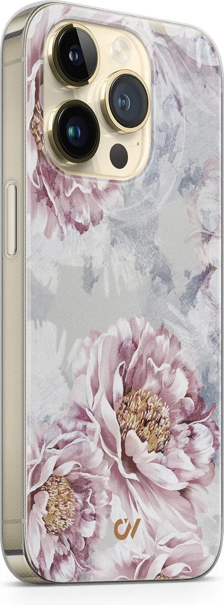 Casevibes Hoesje iPhone 14 Pro Floral Print - Beige - A/14P/UV/050