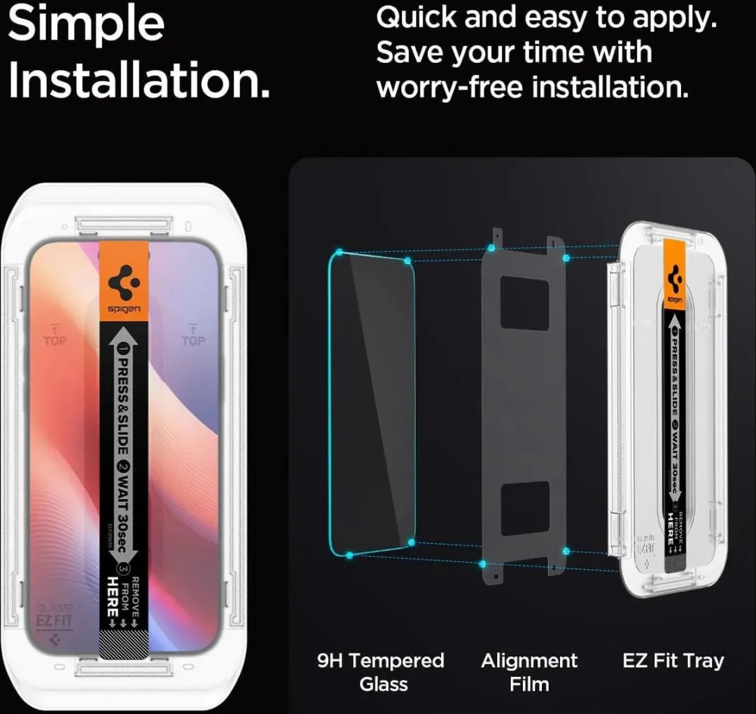 Spigen EZ Fit GLAS.tR iPhone 16 Pro Schermbeschermer - 9H - 1 Stuk
