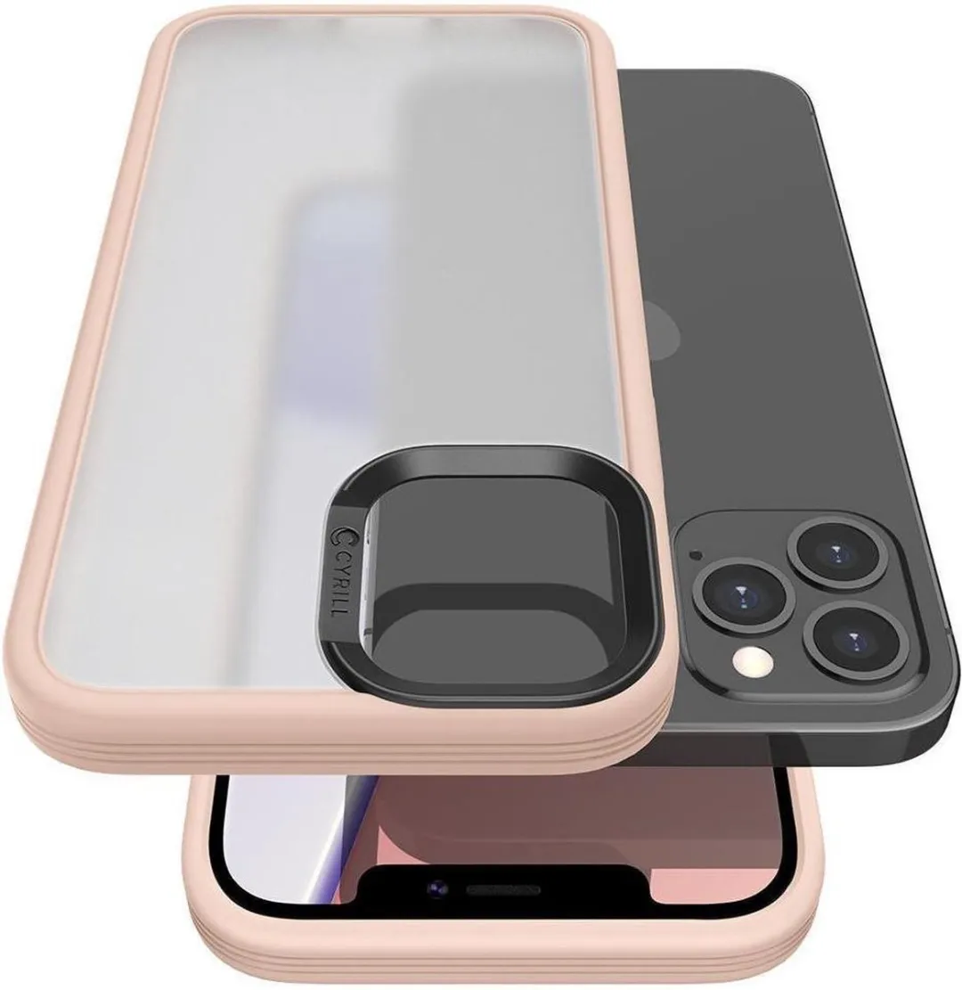 Spigen Cyrill Color Brick Hoesje ACS01648 - iPhone 12 Pro Max - Roze/Transparant