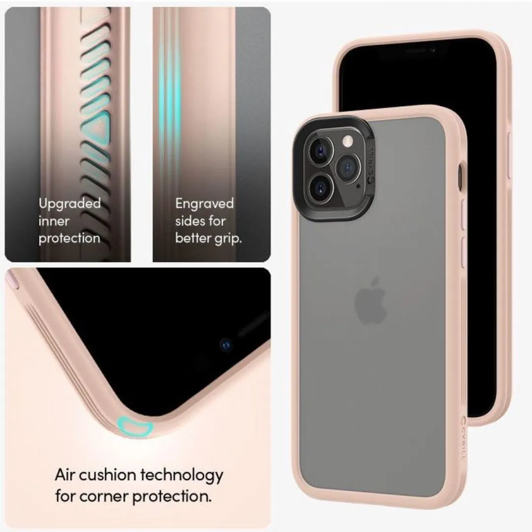 Spigen Cyrill Color Brick Hoesje ACS01648 - iPhone 12 Pro Max - Roze/Transparant