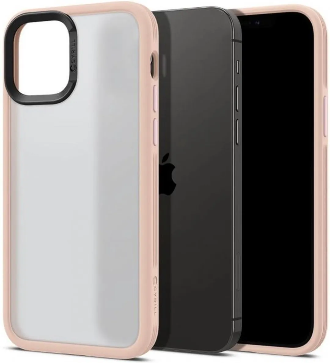 Spigen Cyrill Color Brick Hoesje ACS01648 - iPhone 12 Pro Max - Roze/Transparant
