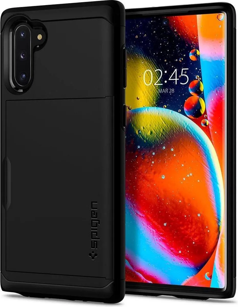 Spigen Slim Armor Card Slot Samsung Galaxy Note 10 - 2 Pasjes - Zwart