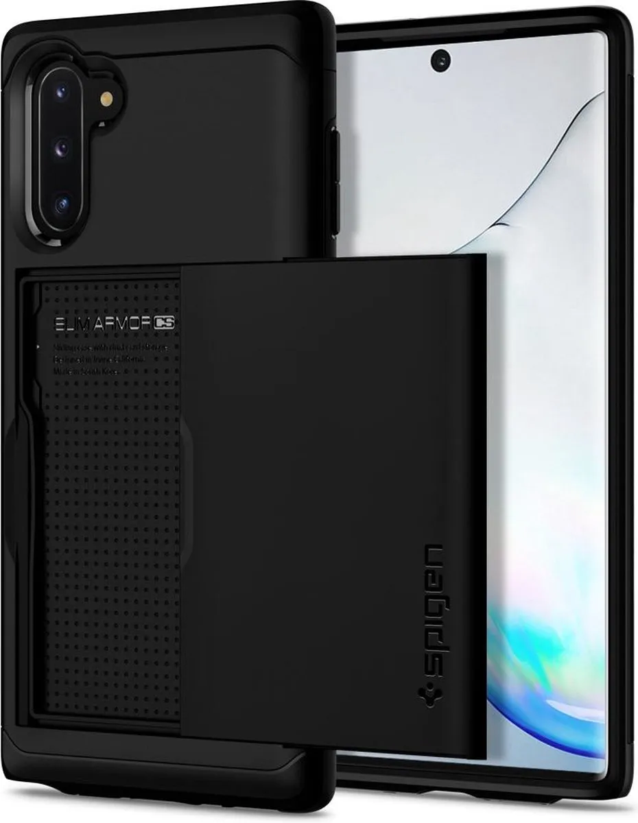 Spigen Slim Armor Card Slot Samsung Galaxy Note 10 - 2 Pasjes - Zwart