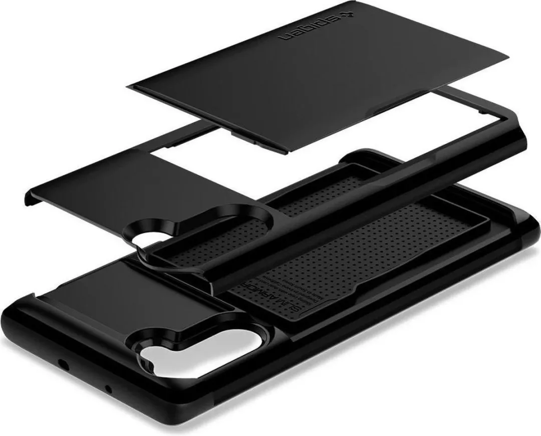 Spigen Slim Armor Card Slot Samsung Galaxy Note 10 - 2 Pasjes - Zwart