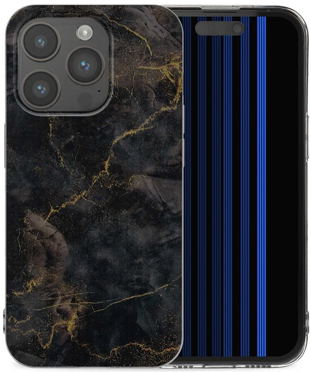 Imoshion Hoesje iPhone 15 Pro Black Marble Transparent