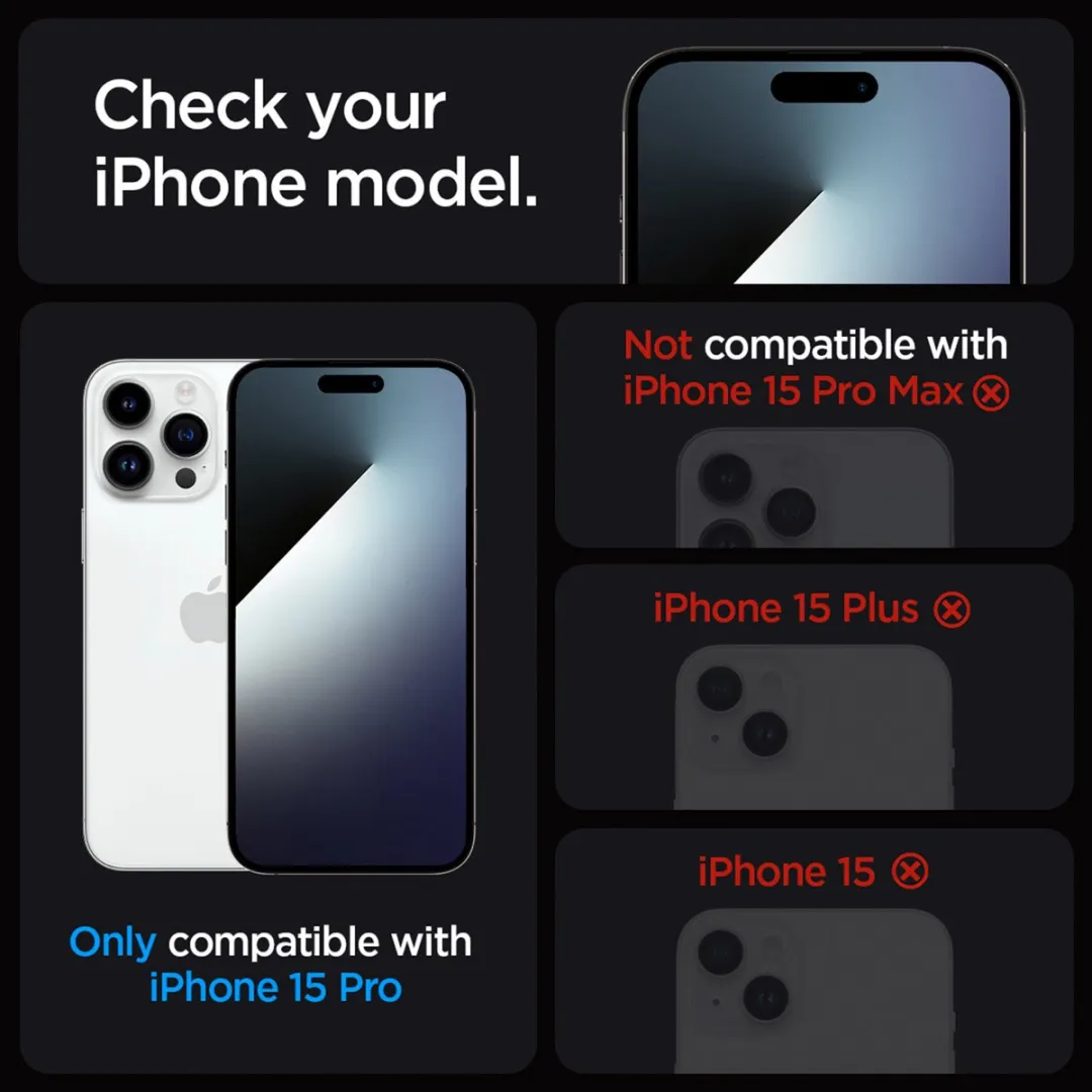 Spigen EZ Fit Glas.tR AGL06894 Screenprotector - iPhone 15 Pro - Privacyglas - 2 Stuks - afbeelding 6 van 6