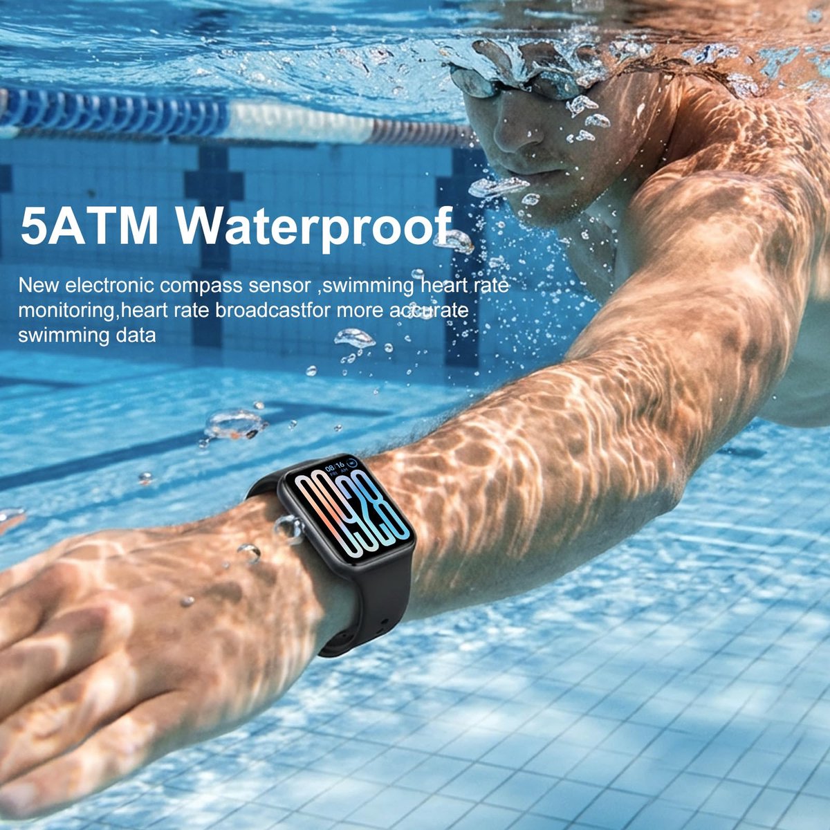 XIAOMI Smart Band 9 Pro Activity Tracker sportfitnesstracker, hardloophorloge, 1,74 inch smal vierkant scherm, batterijduur van 21 dagen, verbeterde slaaptracking, 5ATM GPS, compatibel met Android en iOS, zwart