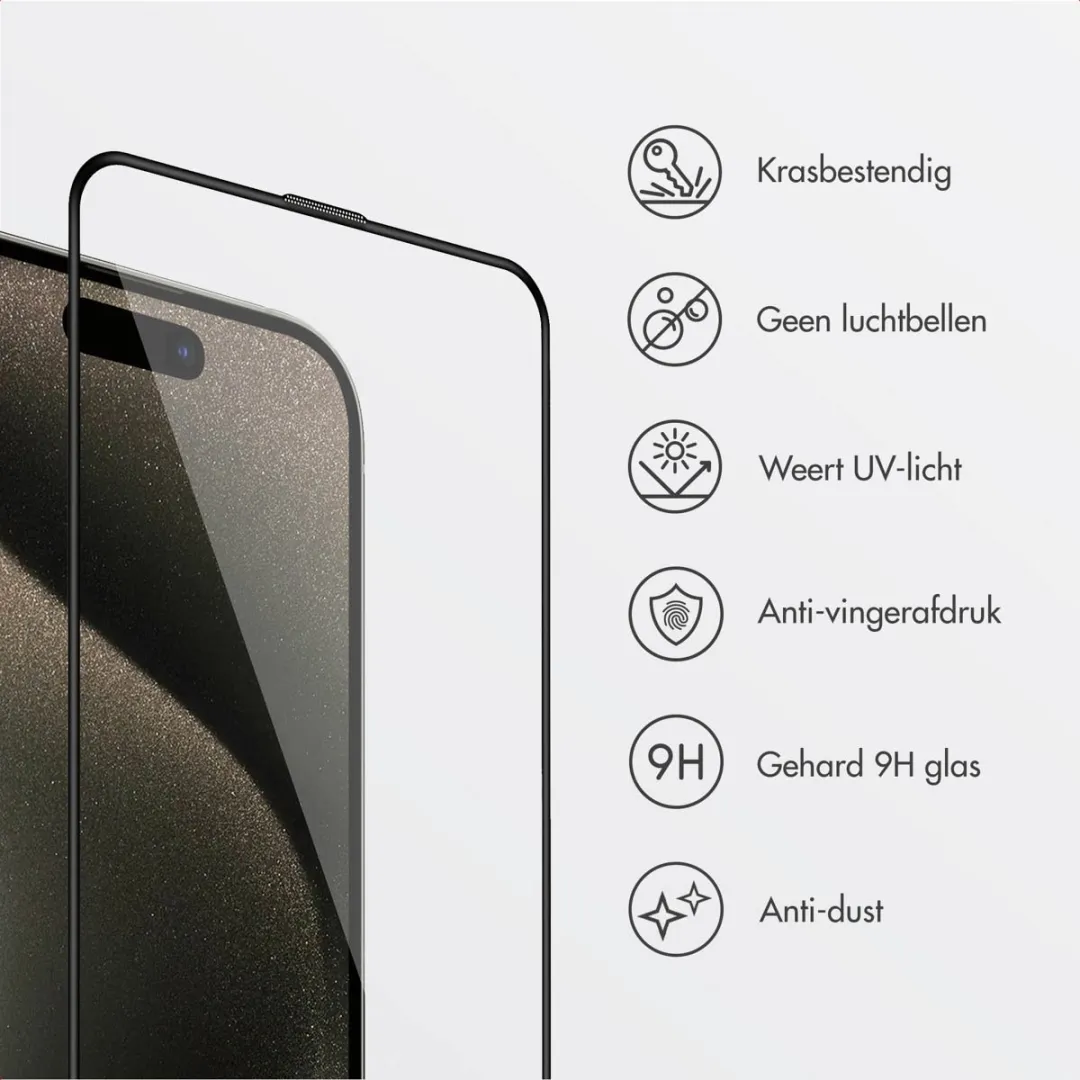 Accezz Screenprotector iPhone 15 Pro - Glas - 1 Stuk