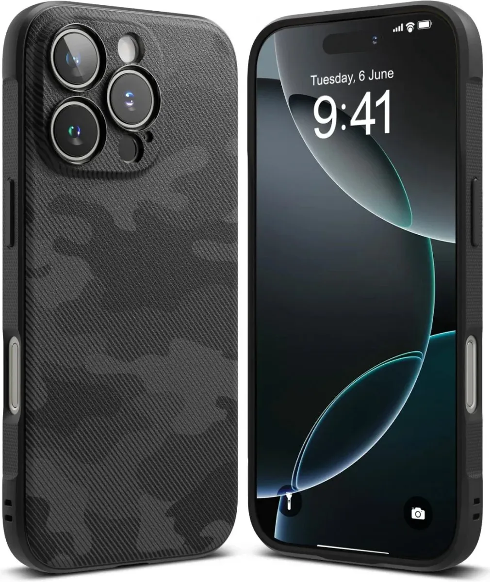 Ringke Onyx Hoesje iPhone 16 Pro Max - Camo Zwart