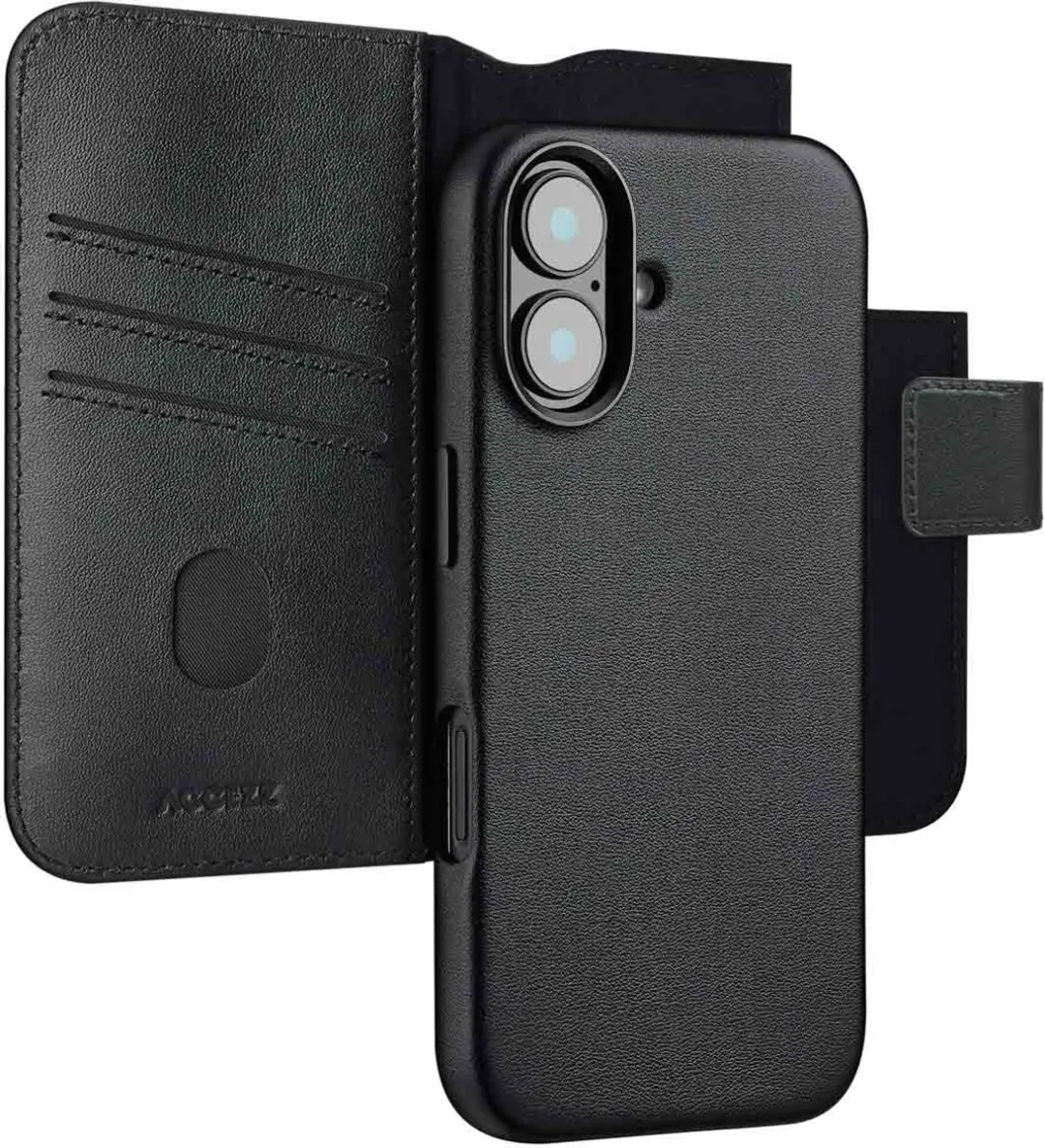 Accezz iPhone 16 Leather Bookcase Hoesje 3 Pasjes