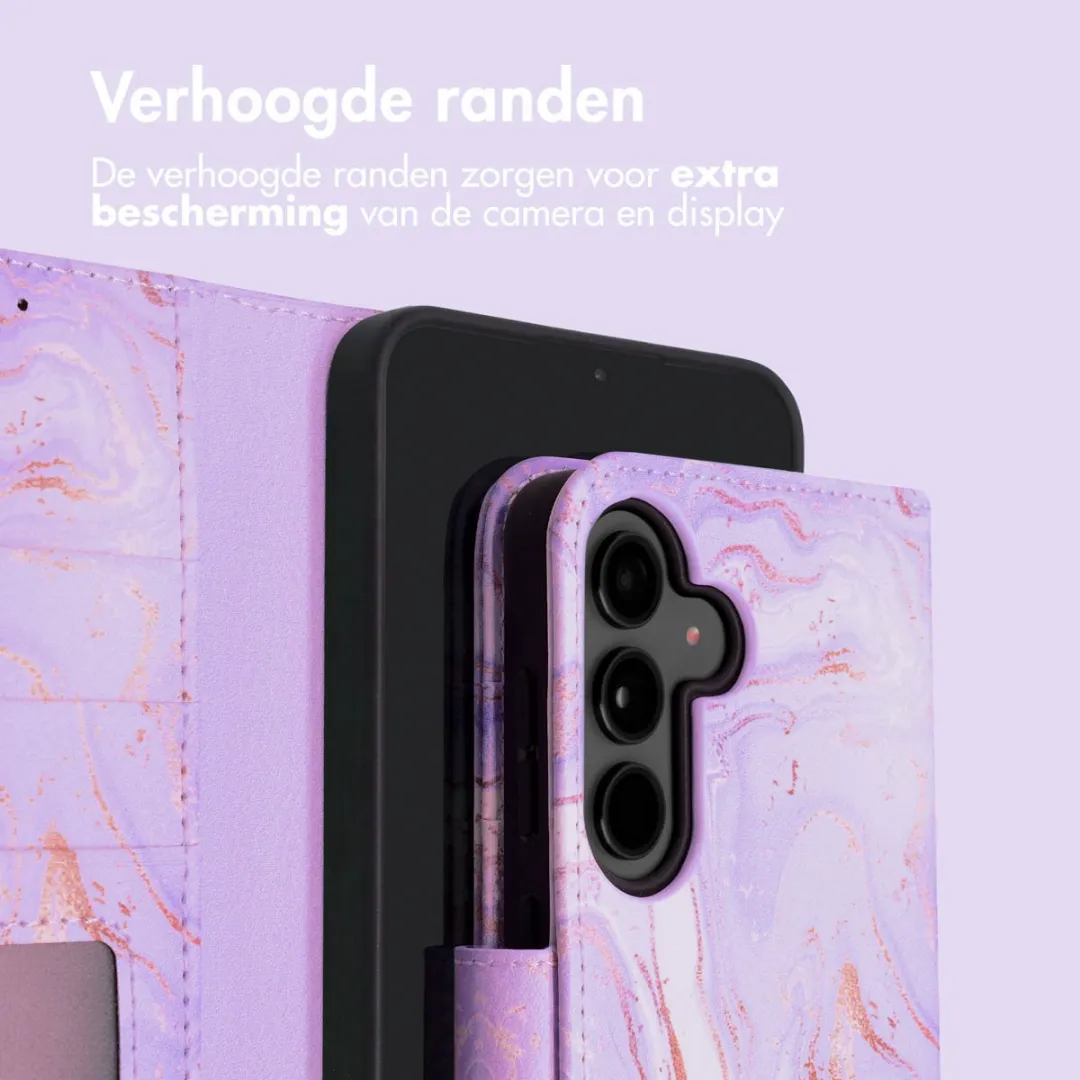 Imoshion Galaxy S24 Plus Hoesje Purple Marble - 3 Pasjes
