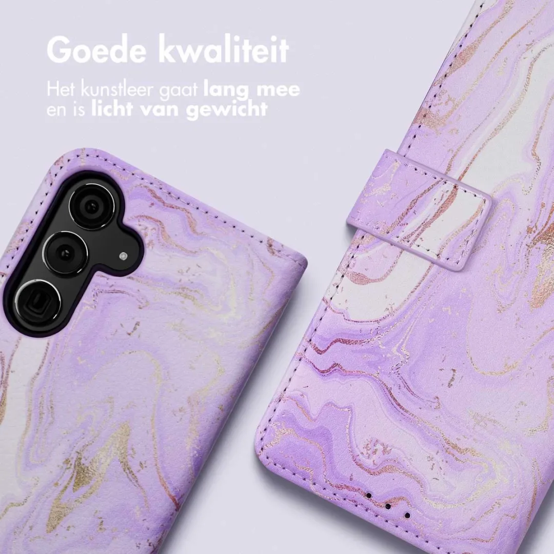 Imoshion Galaxy S24 Plus Hoesje Purple Marble - 3 Pasjes