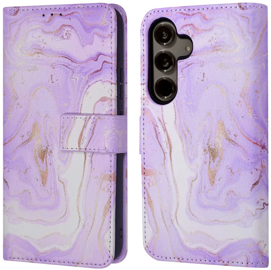 Imoshion Galaxy S24 Plus Hoesje Purple Marble - 3 Pasjes