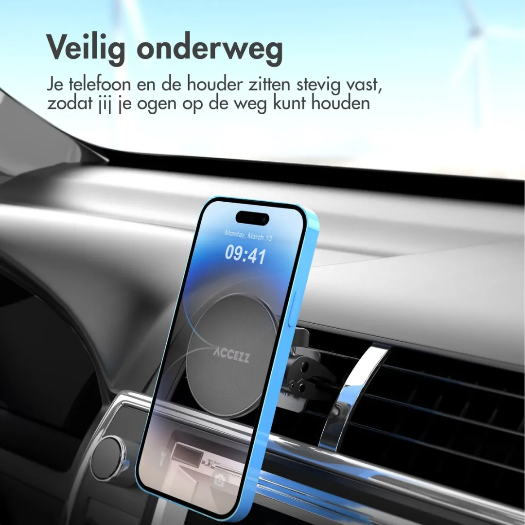 Accezz Telefoonhouder Auto Magnetisch SH00070490 - Zwart