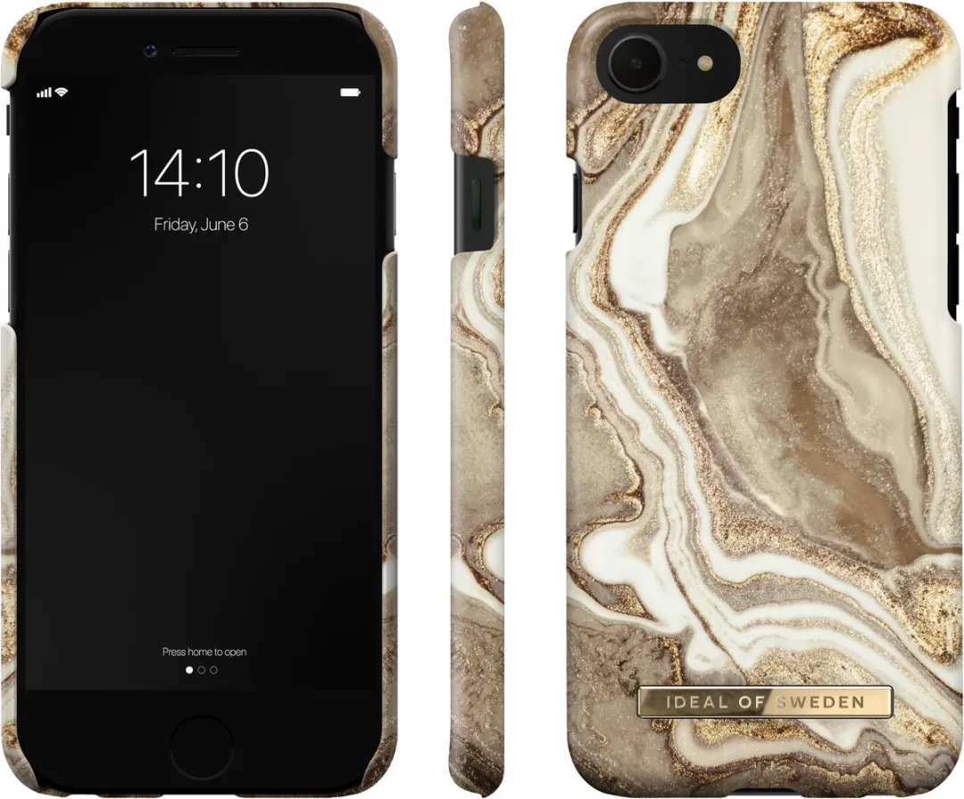 iDeal of Sweden Fashion Case iPhone 8/7/6/6s/SE - Goud/Zand Marble