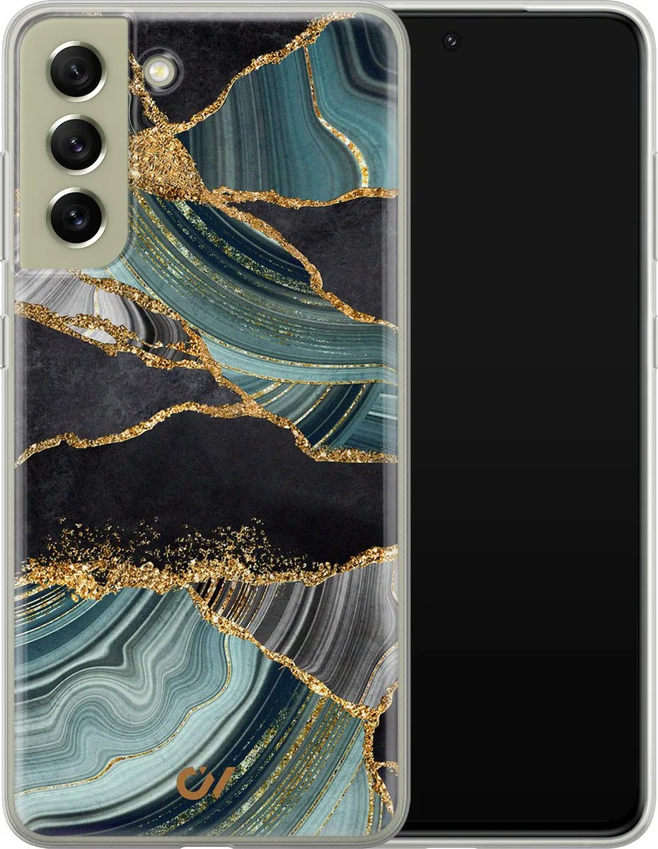 Casevibes Samsung Galaxy S21 FE Hoesje - Marble Jade Stone