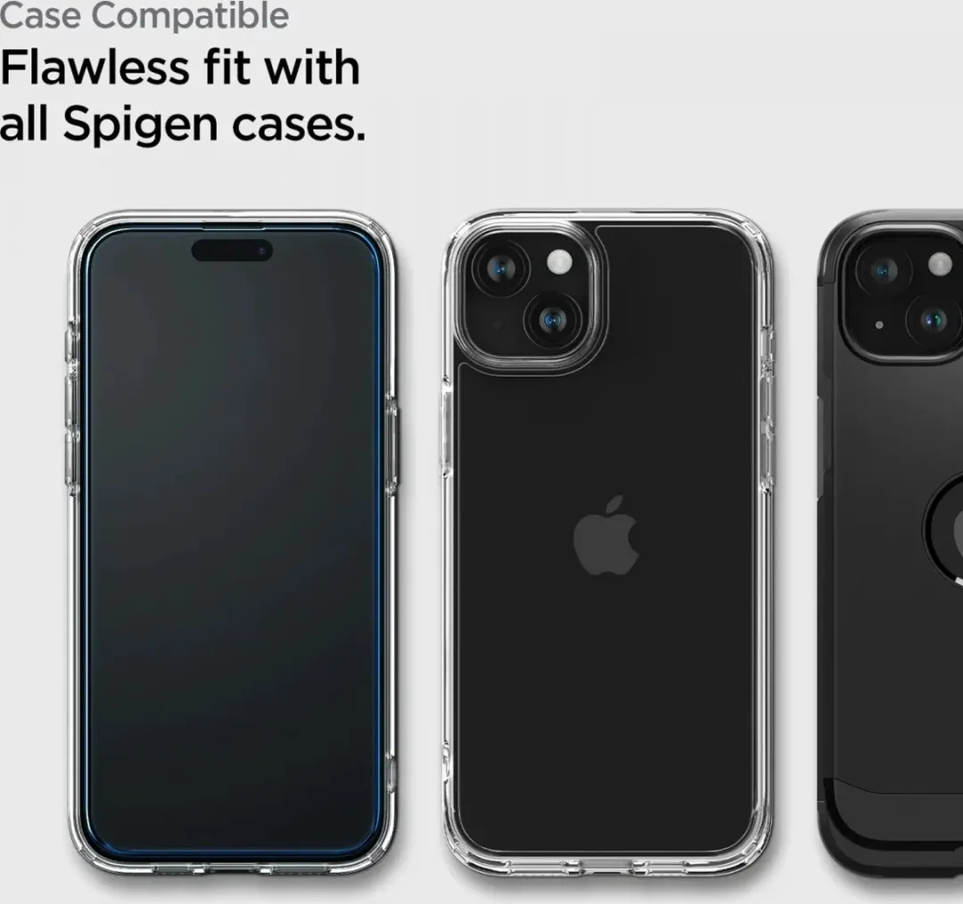Spigen AlignMaster Full Cover Glas iPhone 15 - 2 Stuks - afbeelding 6 van 6