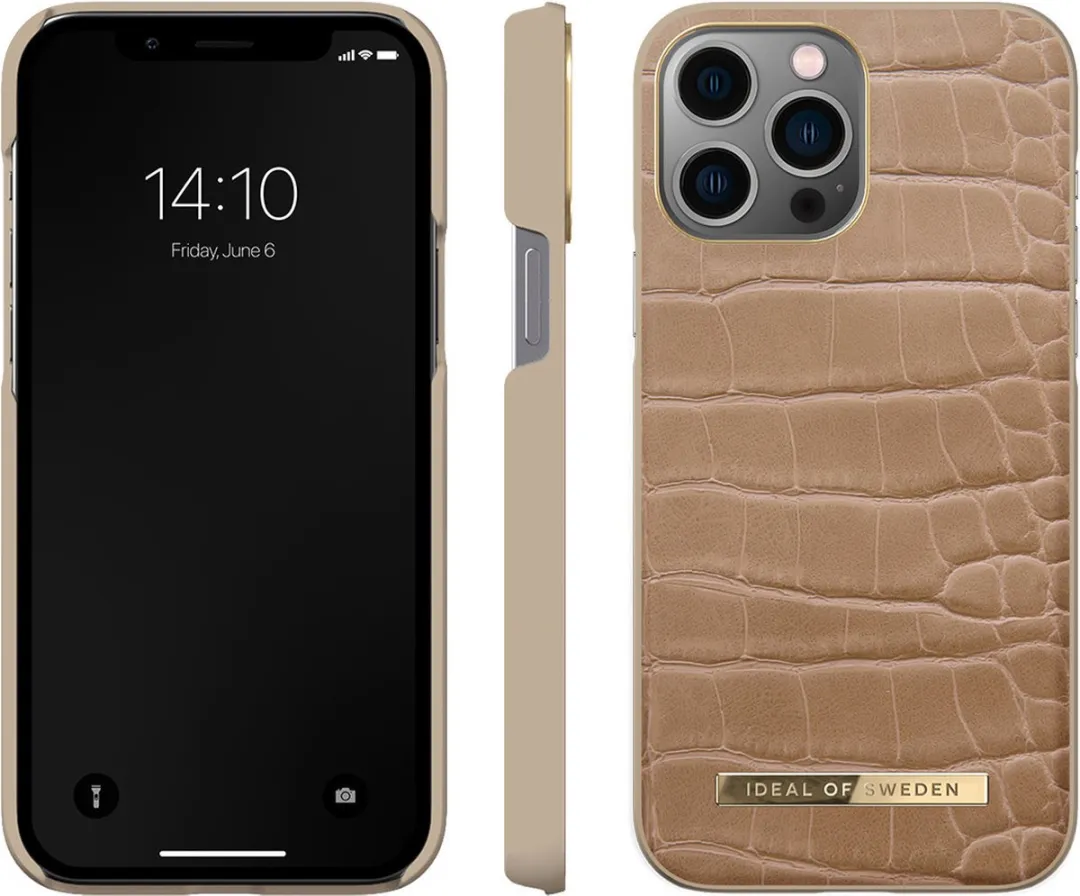 iDeal of Sweden iPhone 13 Pro Max Backcover - Atelier Case - Camel Croco - afbeelding 2 van 6