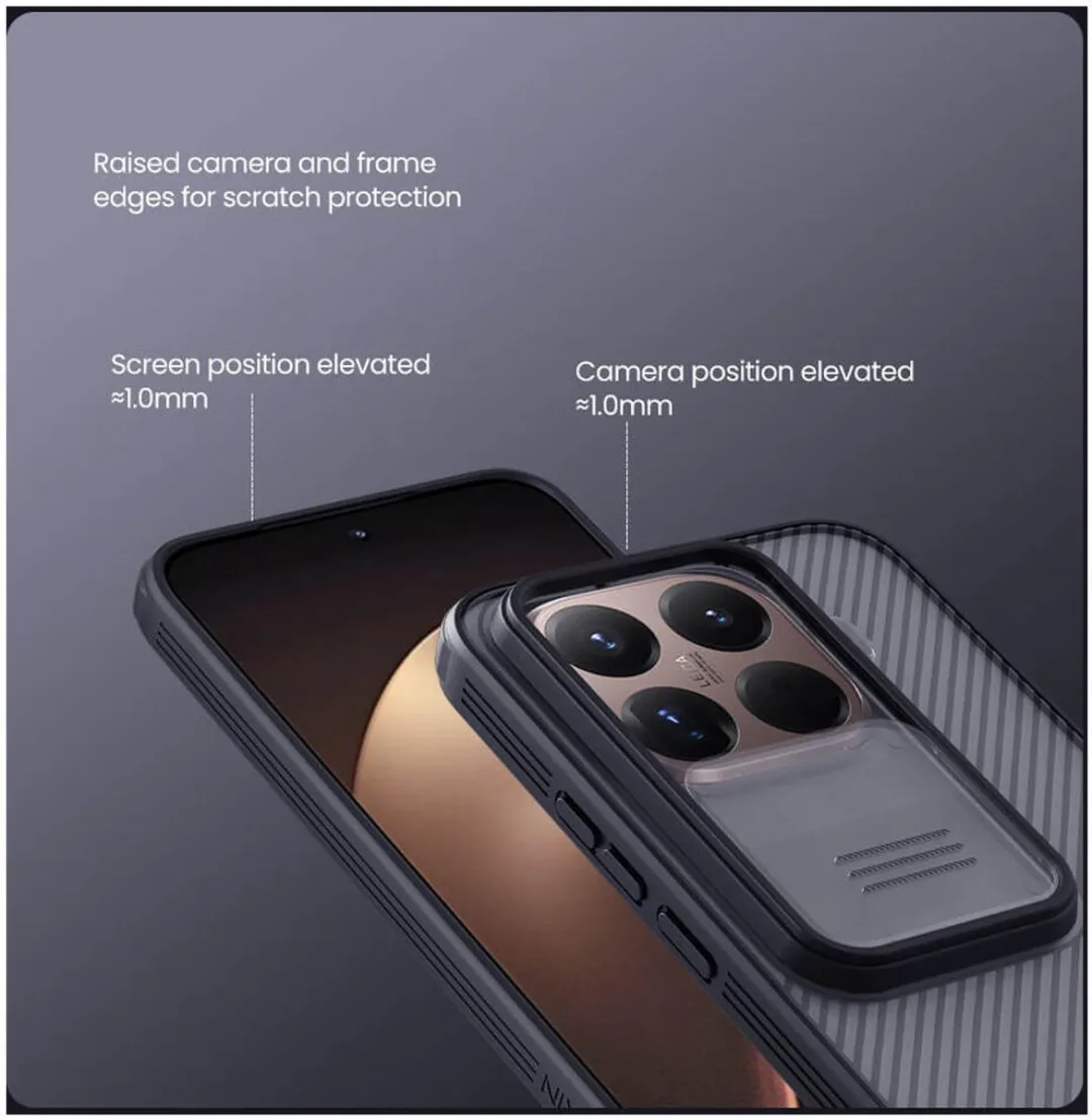 Nillkin CamShield Hoesje Xiaomi 15T - Camera Slider - Transparant Zwart