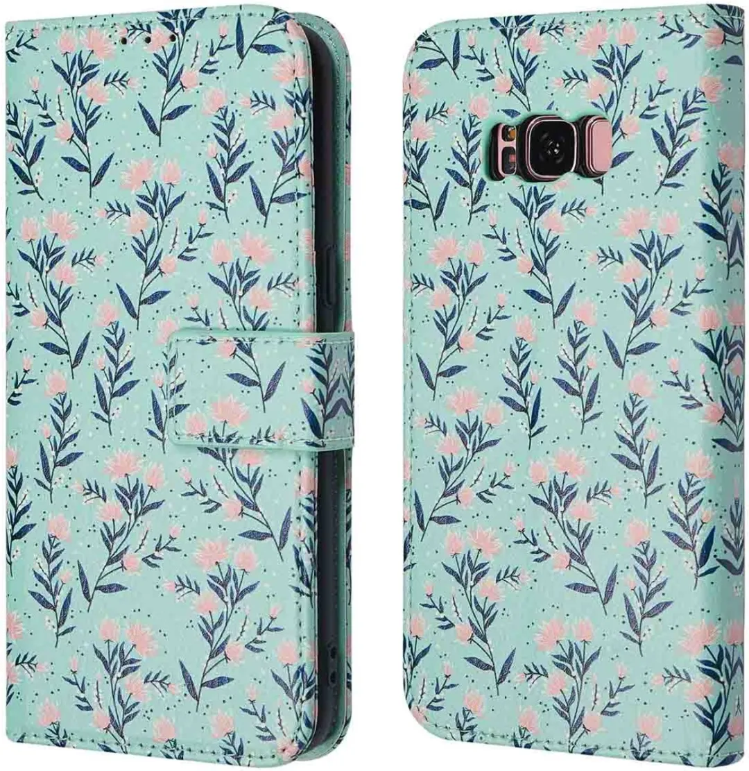 Imoshion Galaxy S8 Hoesje Blue Flowers - 3 Pasjes