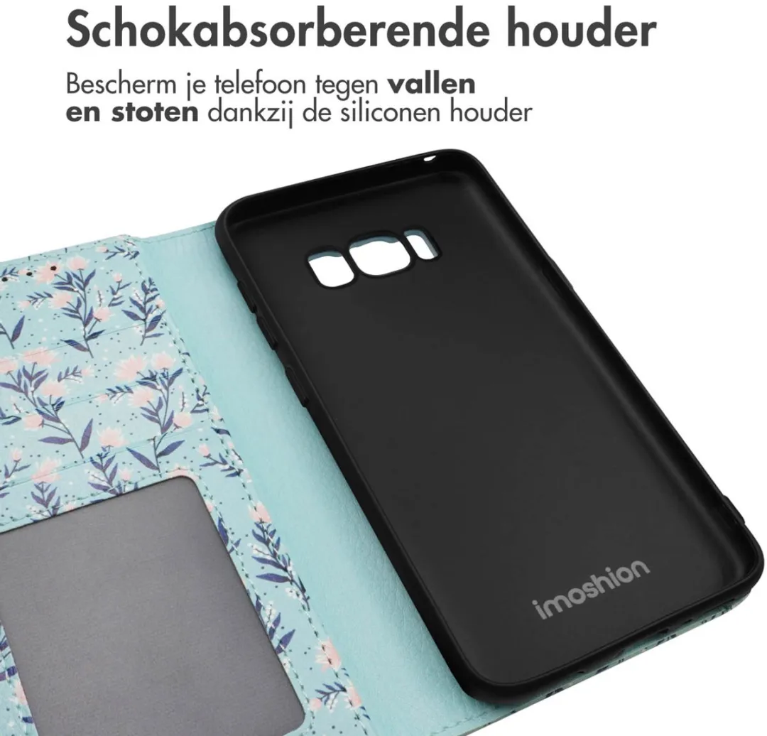 Imoshion Galaxy S8 Hoesje Blue Flowers - 3 Pasjes