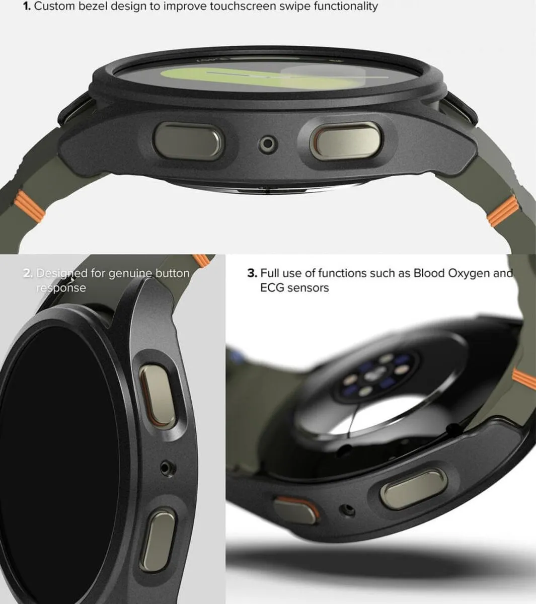 Ringke Slim+Glass Hoesje Galaxy Watch 7 44mm - Zwart