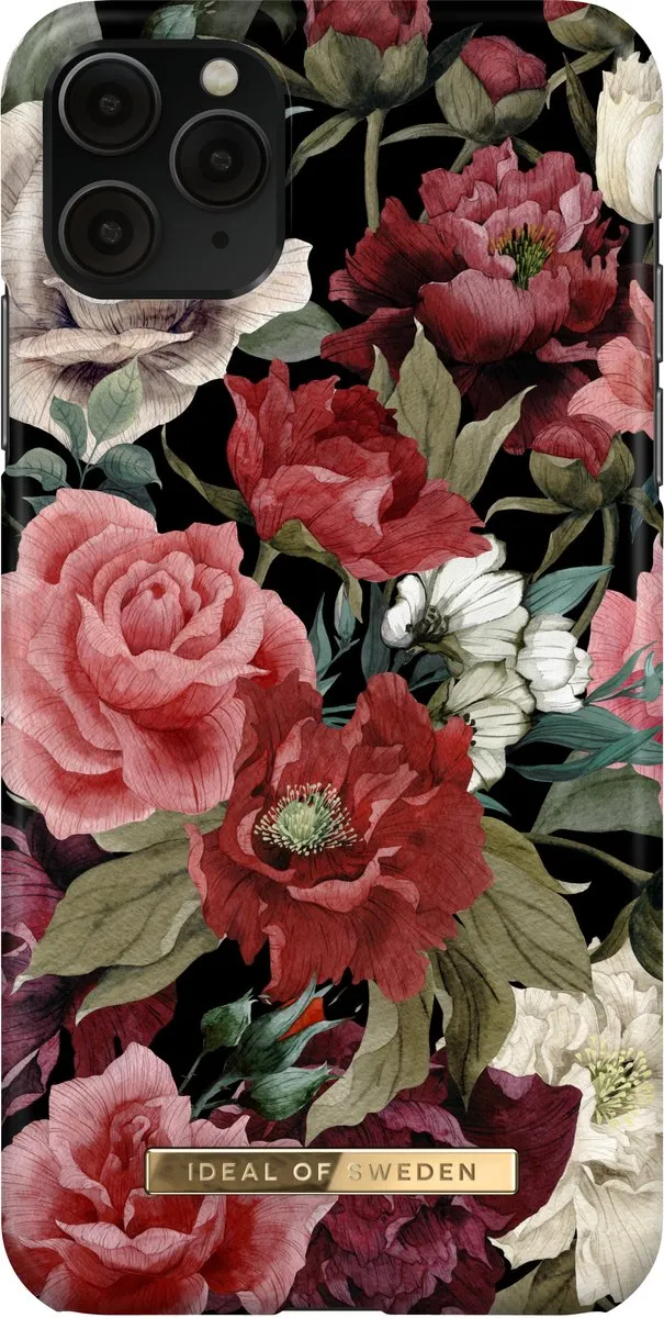 iDeal of Sweden iPhone 11 Pro Max Antique Roses Hoesje - Zwart/Rood/ Groen