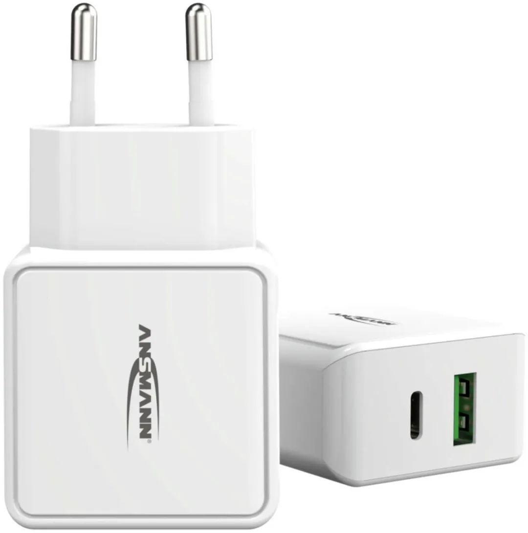 Ansmann HomeCharger HC218PD USB Oplader - 18W - USB-A & USB-C - Wit